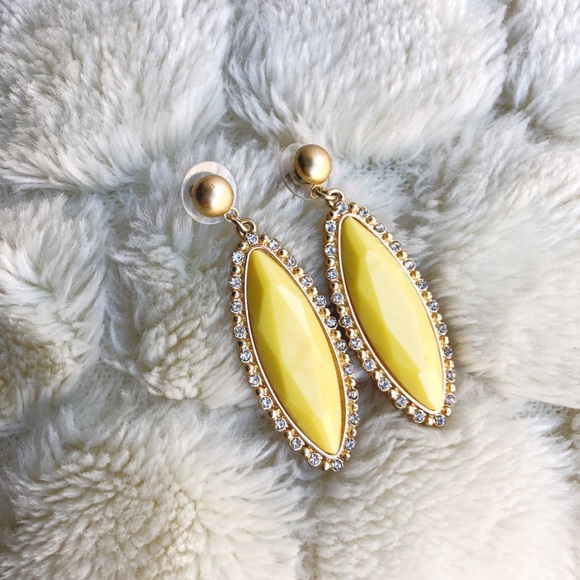 Yellow Gold Faceted Stone Dangle Earrings - Picture 1 of 2